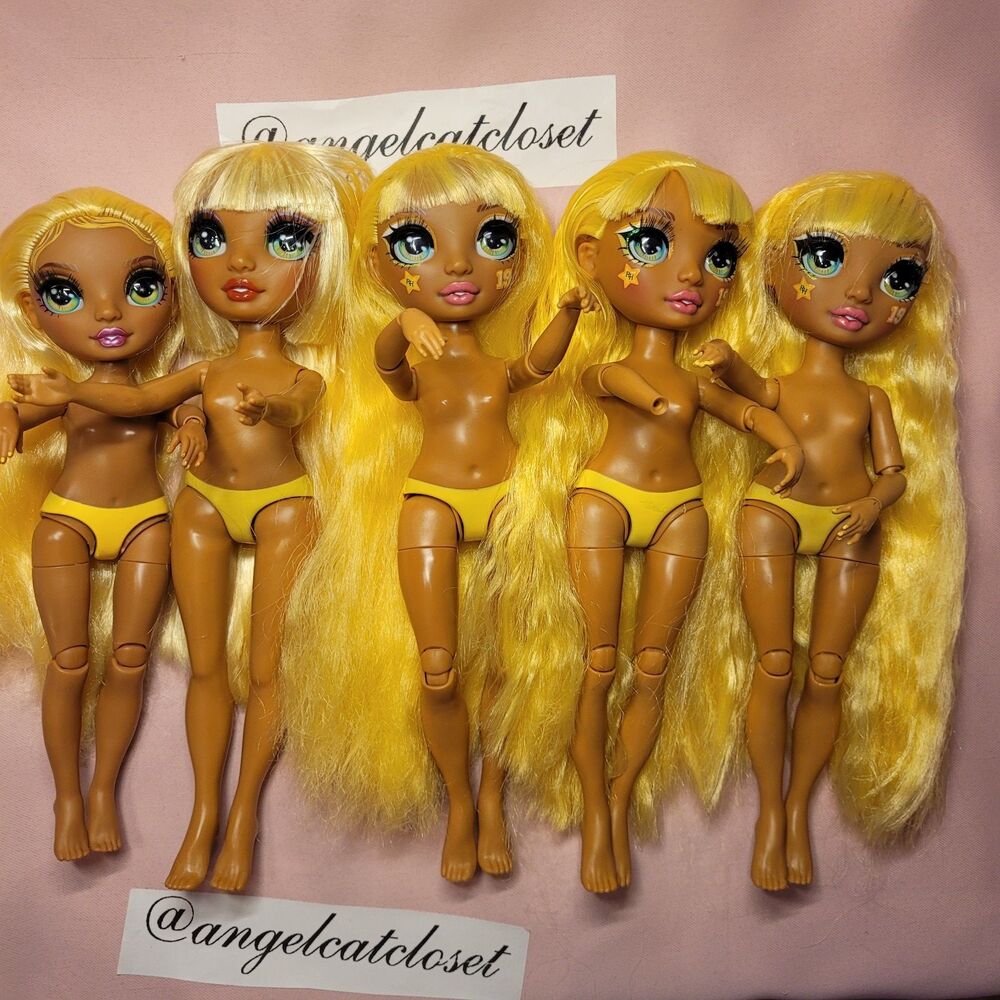 Rainbow High Doll Lot of 5 Sunny Jr High Cheer BJD Toys 1/6 MGA Toy Dolls Bundle